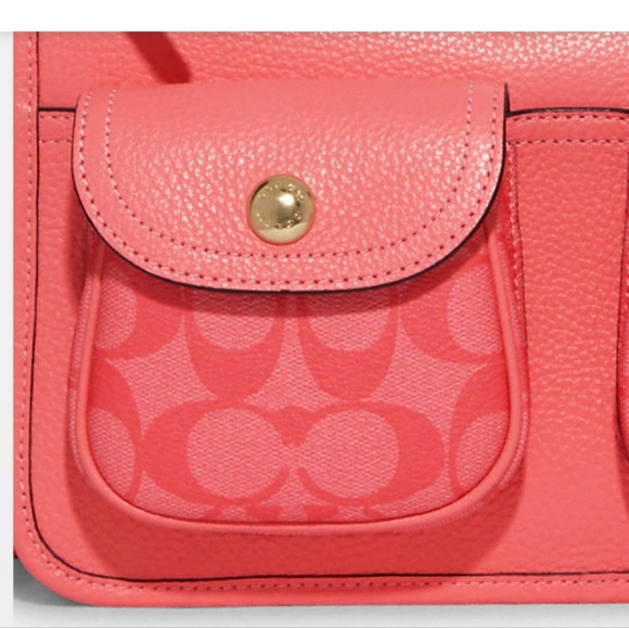 Coach Pennie Crossbody with Coin Case & Signature Canvas Detail Pink Lem… - Picture 5 of 8